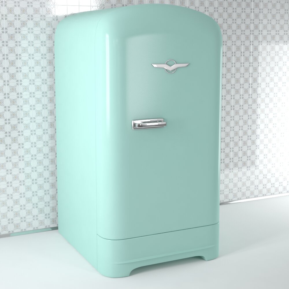 Vintage-Style Refrigerator 02 3D модель