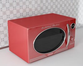 Retro-style Microwave Oven Modello 3D