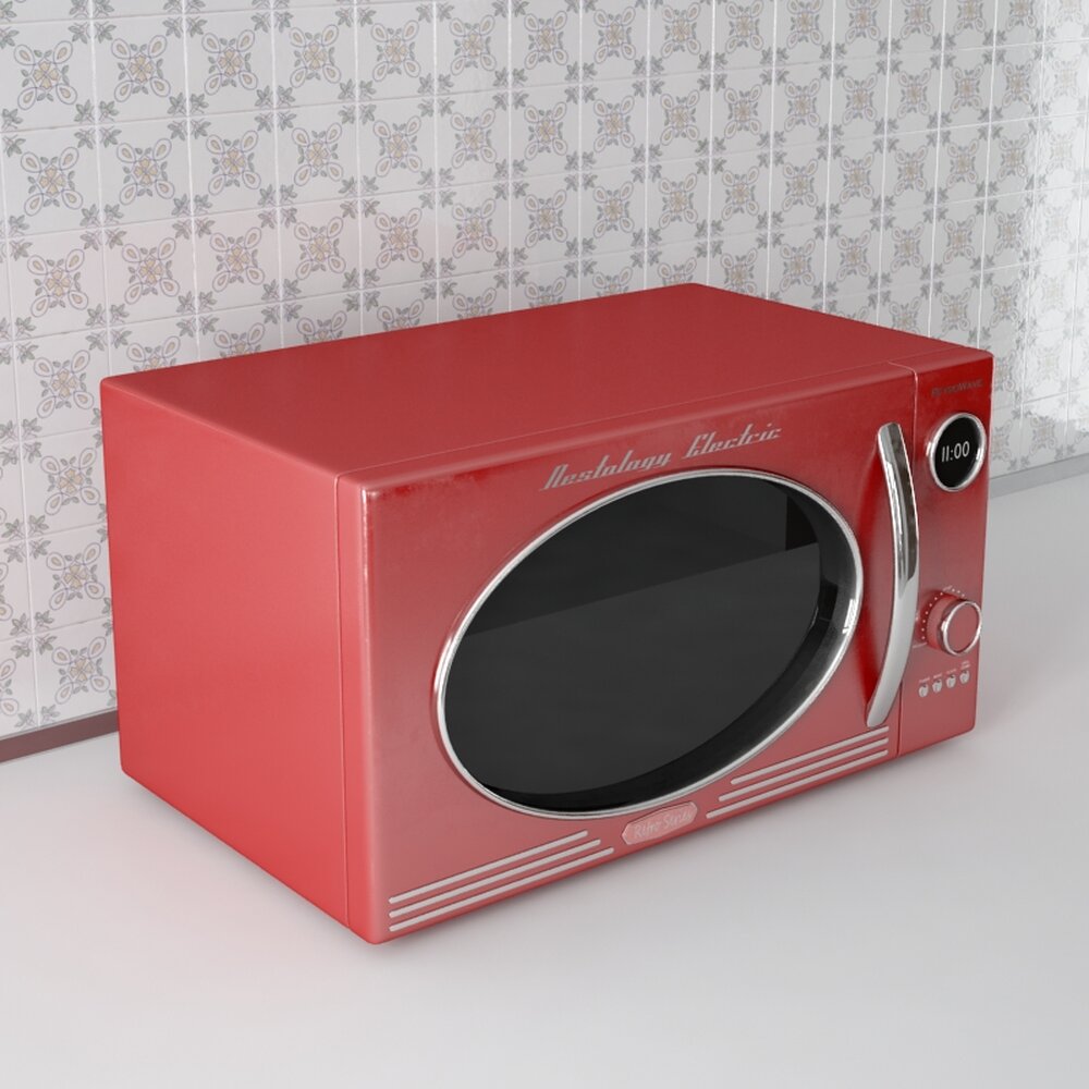 Retro-style Microwave Oven 3D 모델 