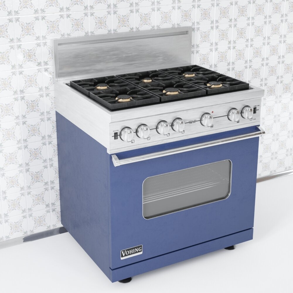 Blue Gas Range Oven 3Dモデル