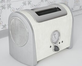 Retro Style White Toaster 3D模型