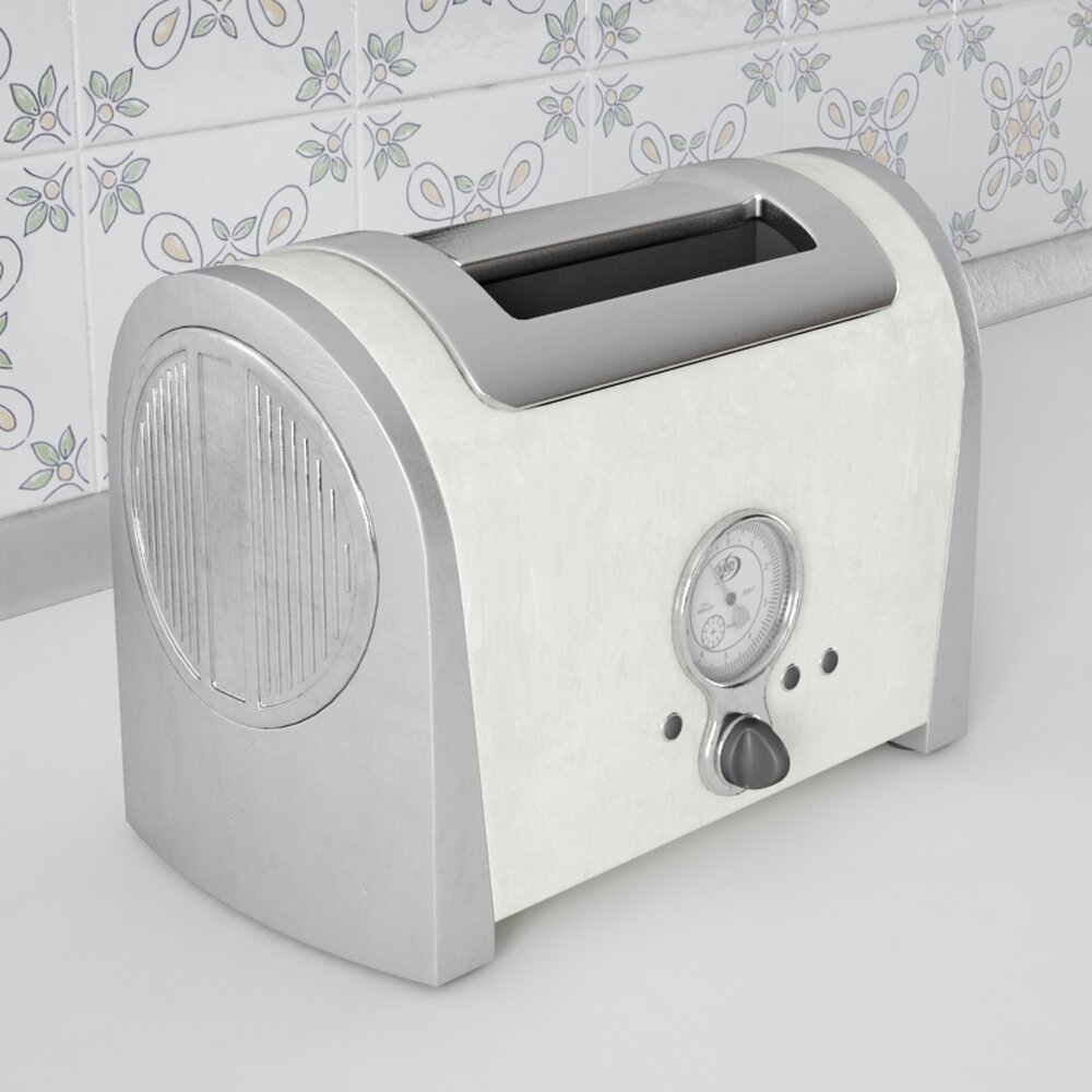 Retro Style White Toaster 3D-Modell