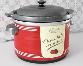 Retro-Style Chocolate Fondue Pot Modello 3D