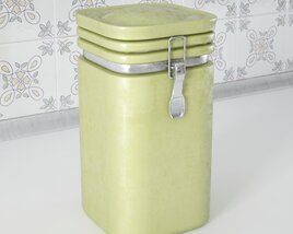 Green Metal Canister Modello 3D