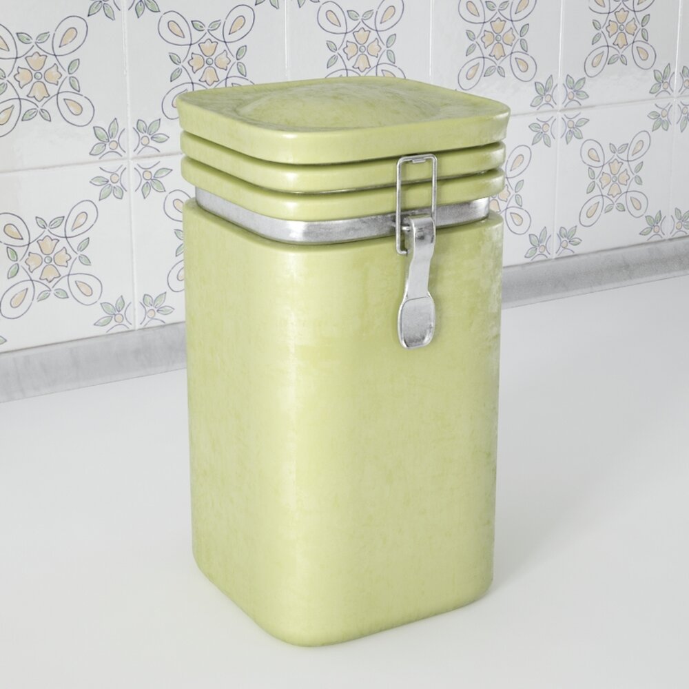 Green Metal Canister 3D-Modell