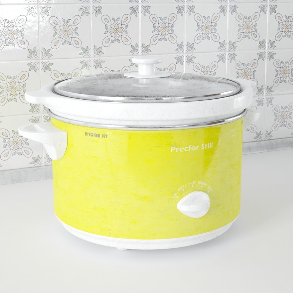 Retro Style Slow Cooker 3D 모델 
