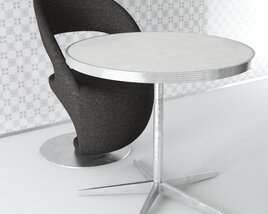 Modern Designer Chair and Table Set 3D 모델 