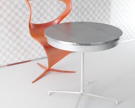 Modern Chair with Table 3D-Modell