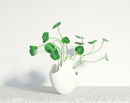 Modern Ceramic Vase with Greenery 3D модель