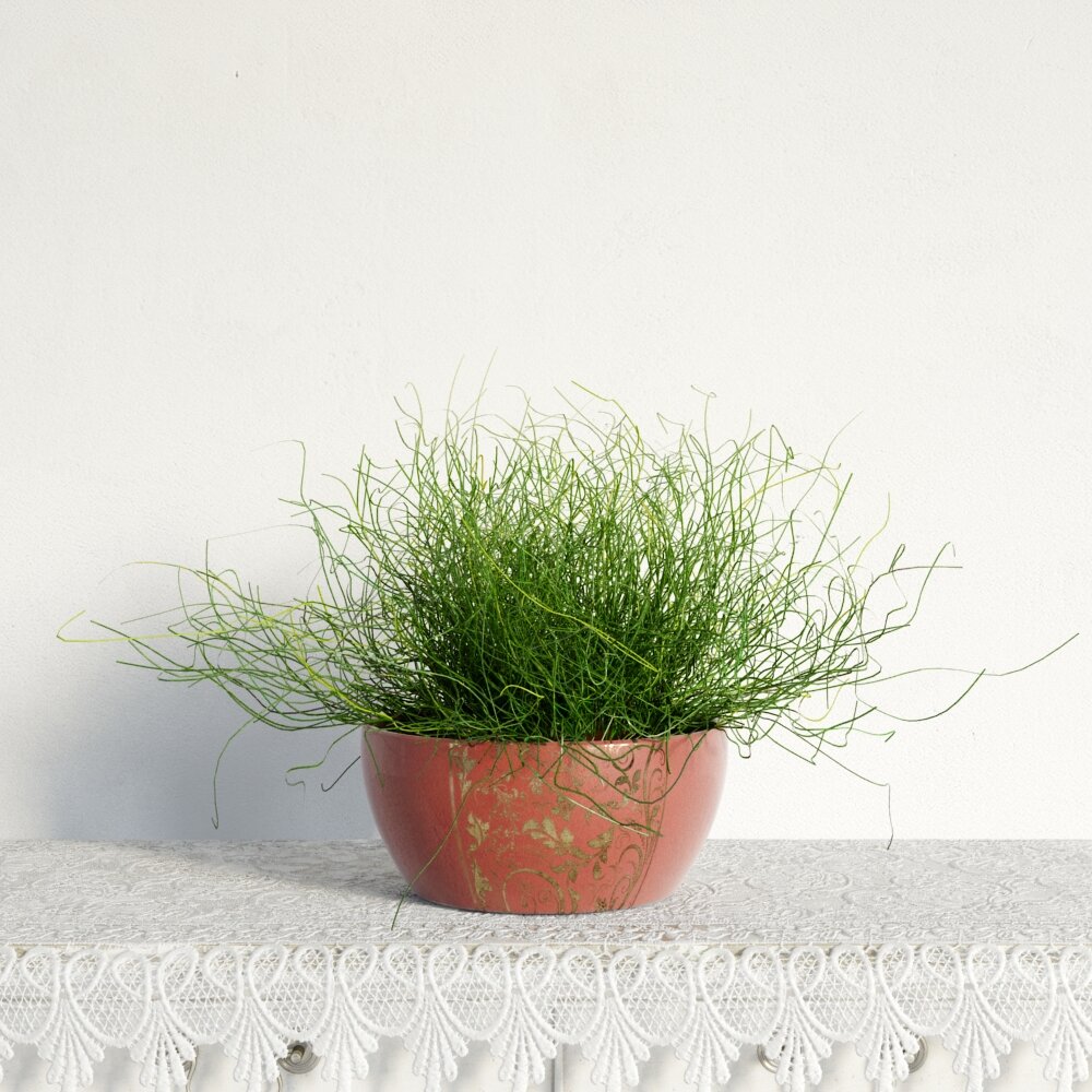 Potted Green Grass Decor 3D 모델 