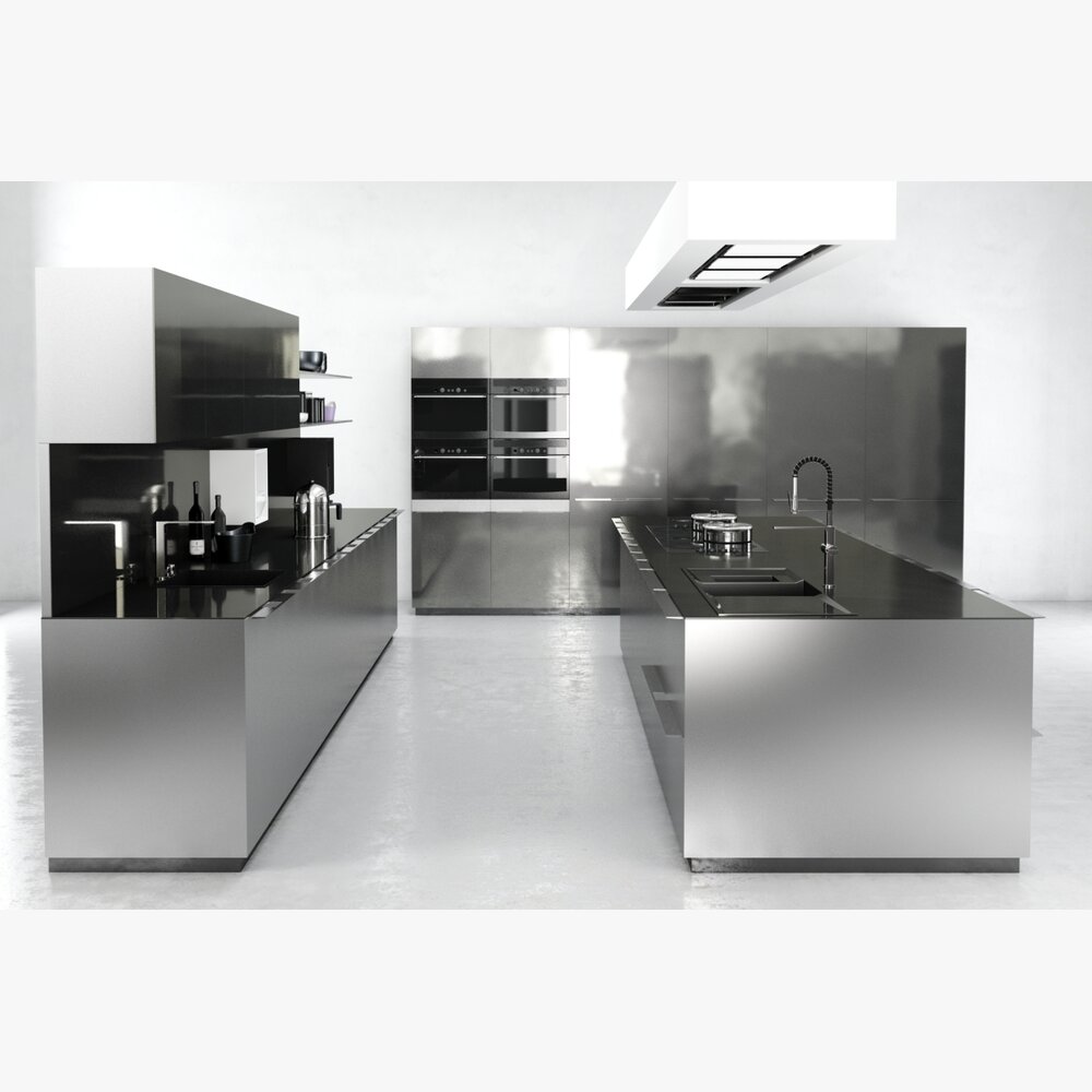 Modern Minimalist Kitchen 06 Modèle 3D