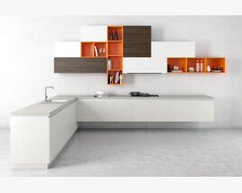 Modern Minimalist Kitchen Cabinetry 3D 모델 