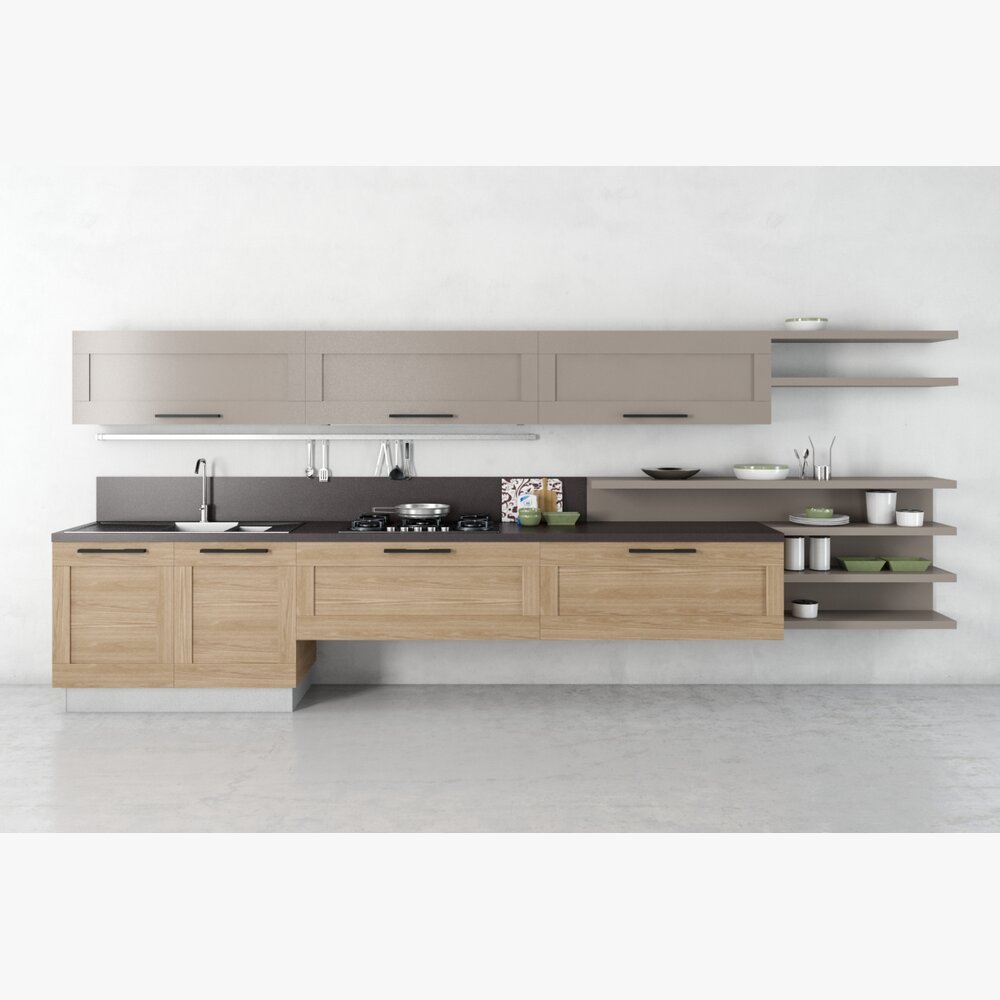 Modern Kitchen Design 02 3D-Modell