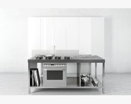 Minimalist Modern Kitchen Counter 3D 모델 