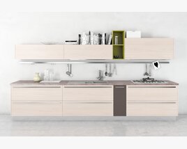 Modern Minimalist Kitchen Cabinet 3D 모델 