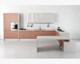 Modern Minimalist Kitchen Design 02 3D model