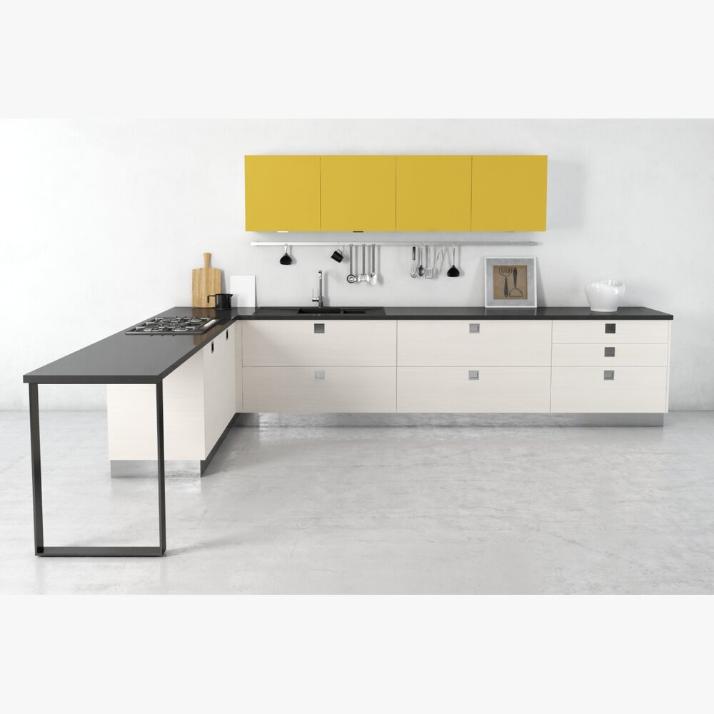 Modern Kitchen Interior Design 05 Modello 3D