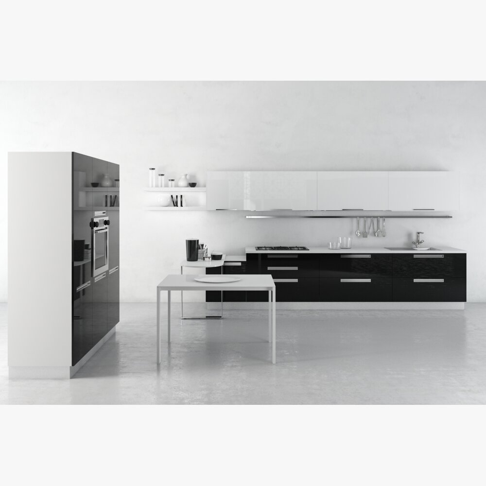 Modern Minimalist Kitchen Design 04 Modèle 3D