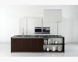 Modern Kitchen Cabinet Set 02 3D 모델 