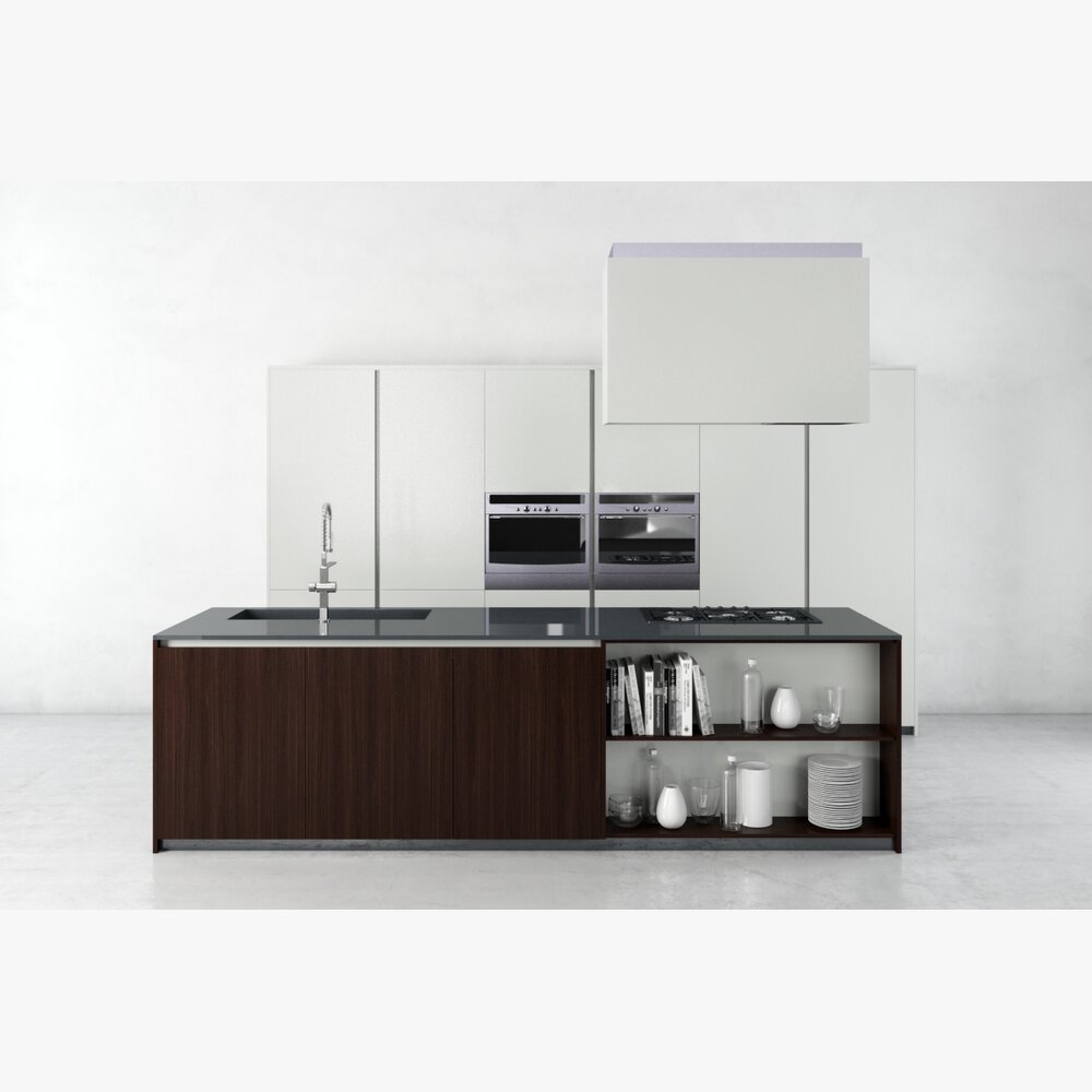 Modern Kitchen Cabinet Set 02 Modelo 3d