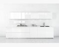 Modern White Kitchen Cabinetry 3d model