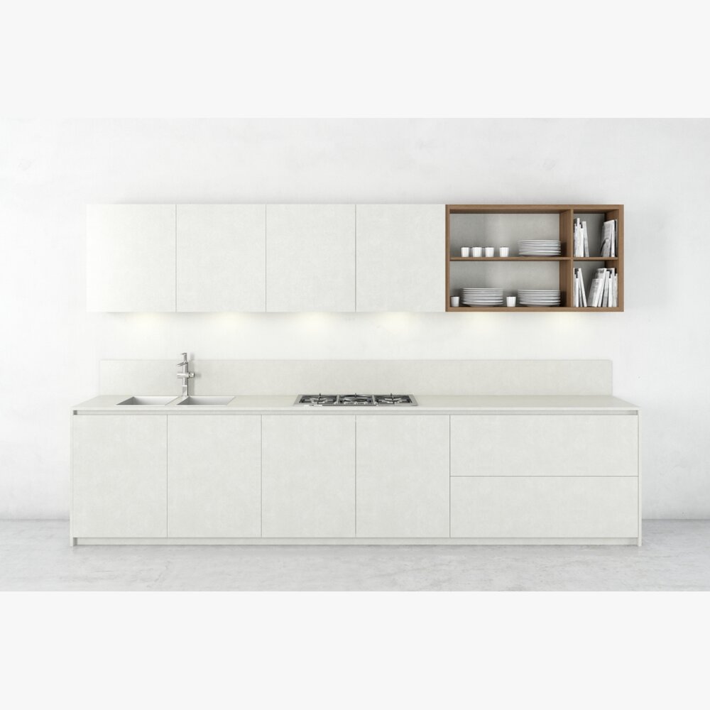 Modern Minimalist Kitchen Counter Modèle 3D