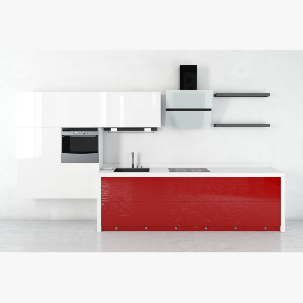 Modern Kitchen Interior Design 07 Modello 3D