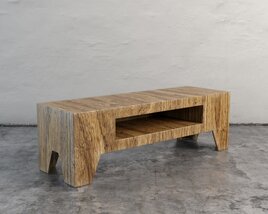 Modern Rustic Wooden Table Modello 3D