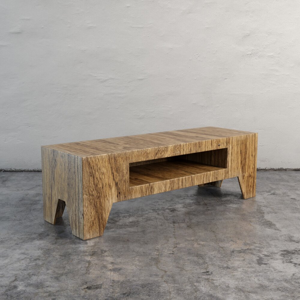 Modern Rustic Wooden Table 3D модель