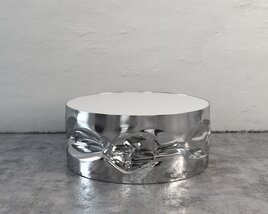 Silver Cylinder Table 3D 모델 