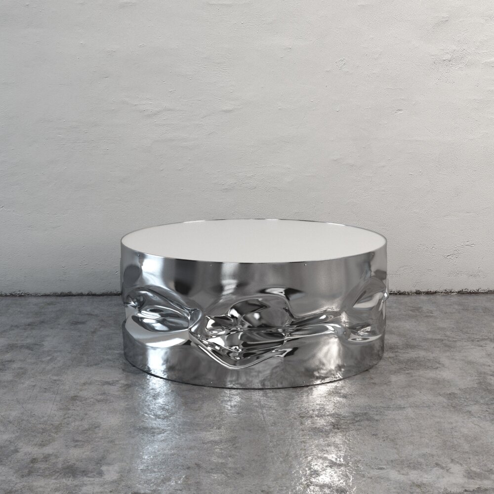 Silver Cylinder Table 3D-Modell