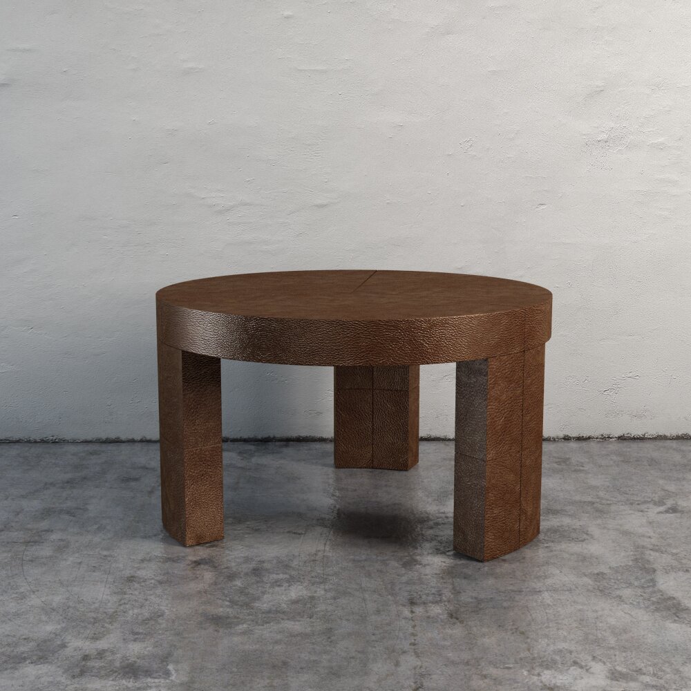 Modern Circular Wooden Table Modelo 3D