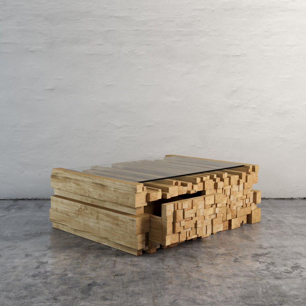 Wooden Pallet Coffee Table Modello 3D