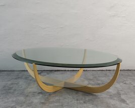 Modern Large Glass Coffee Table 3D 모델 