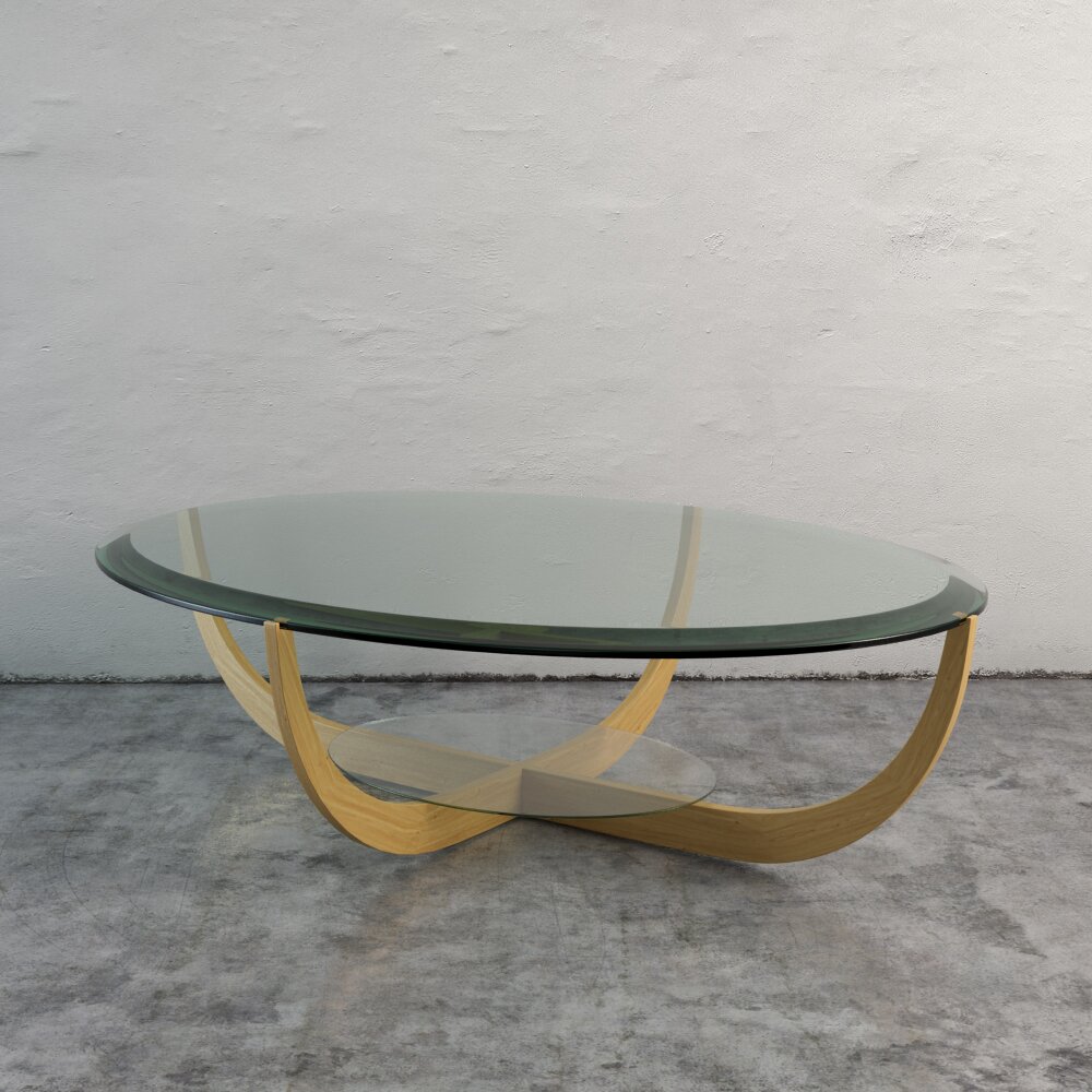 Modern Large Glass Coffee Table Modello 3D