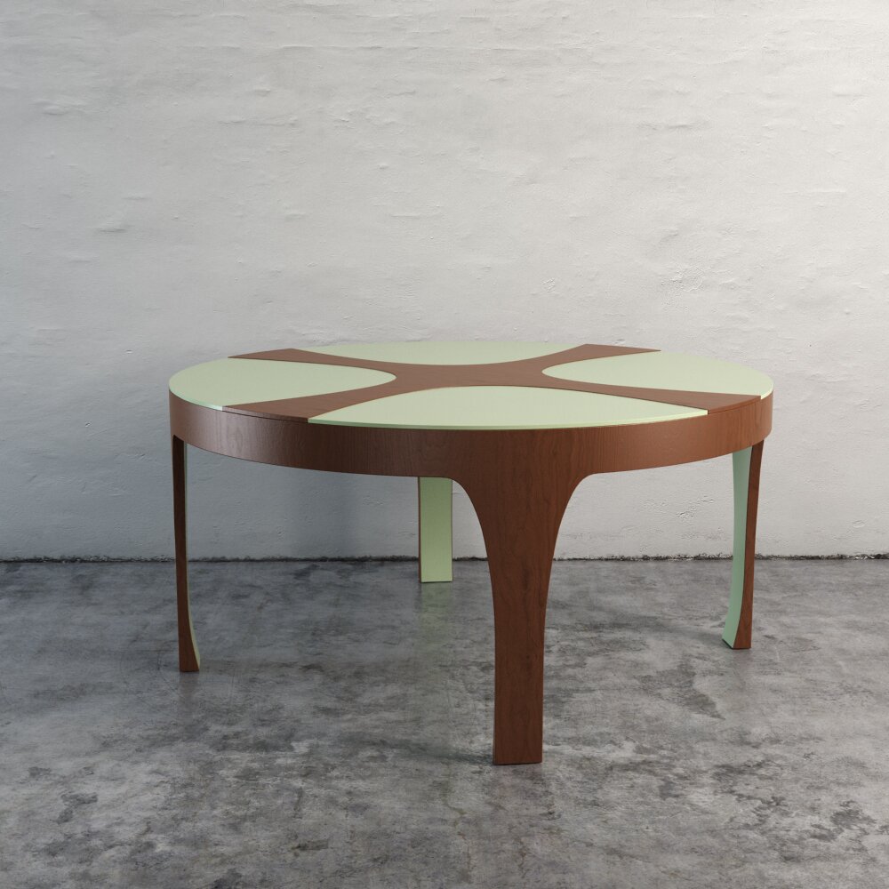 Modern Wooden Puzzle Table Modello 3D