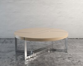 Contemporary Oval Coffee Table Modello 3D