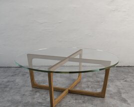 Modern Glass-Top Coffee Table 3D model