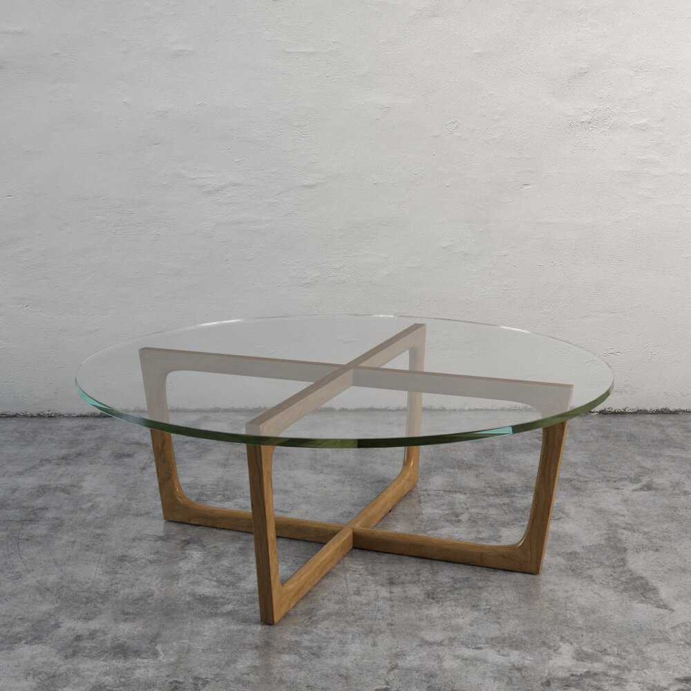 Modern Glass-Top Coffee Table 3D-Modell