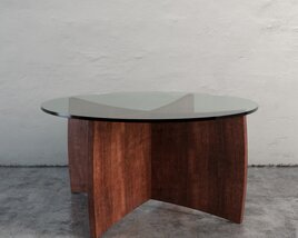 Contemporary Wooden Coffee Table 3D模型