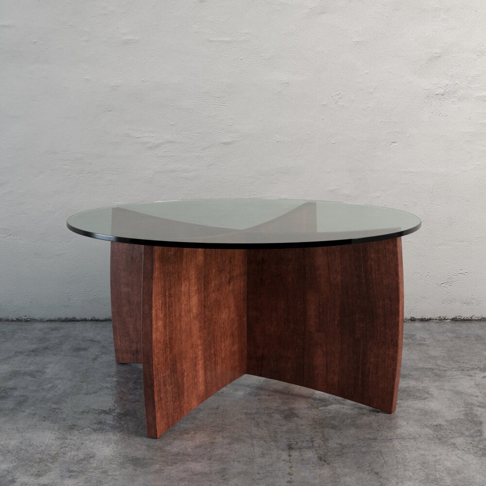 Contemporary Wooden Coffee Table Modello 3D