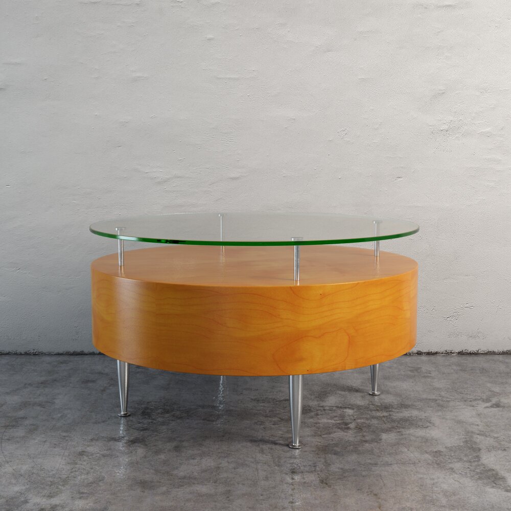 Modern Glass-Top Coffee Table Modello 3D