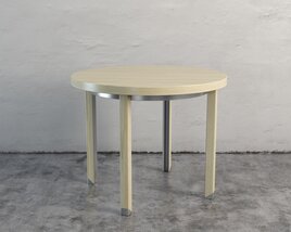 Round Wooden Table Modelo 3d