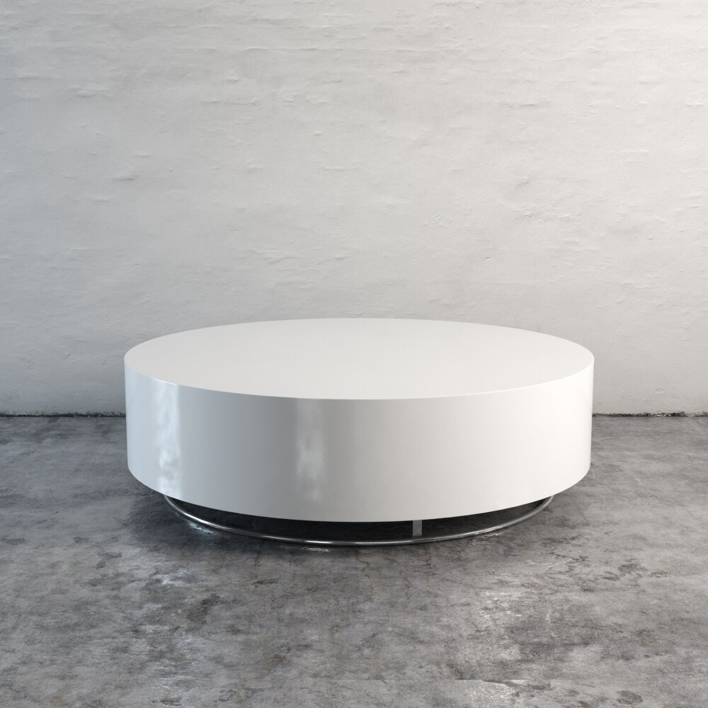 Modern White Minimalist Coffee Table Modelo 3d