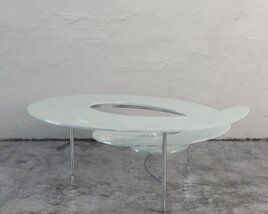 Futuristic Oval Glass Coffee Table Modello 3D