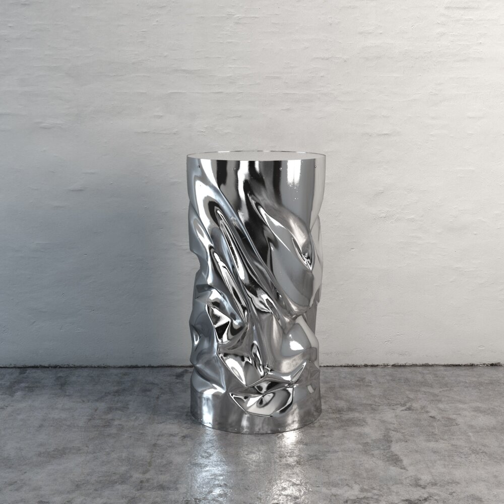 Abstract Silver Cylinder Table Modello 3D