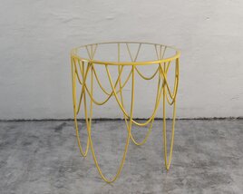 Geometric Wireframe Side Table Modello 3D