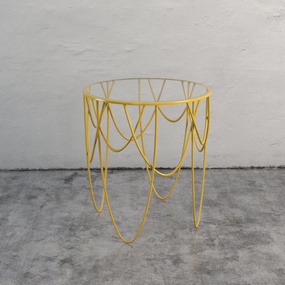 Geometric Wireframe Side Table 3D 모델 