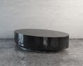 Modern Black Oval Coffee Table Modello 3D
