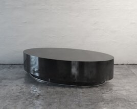 Modern Black Oval Coffee Table 3D model